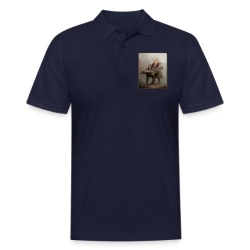 Stegosaurus Misty Forest Design - Men's Pique Polo Shirt