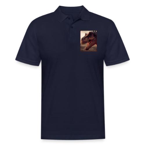 T Rex Roaring Close-Up Design - Men's Pique Polo Shirt