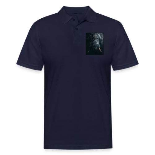 Shadow Elephant Intense Eyes Design - Men's Pique Polo Shirt