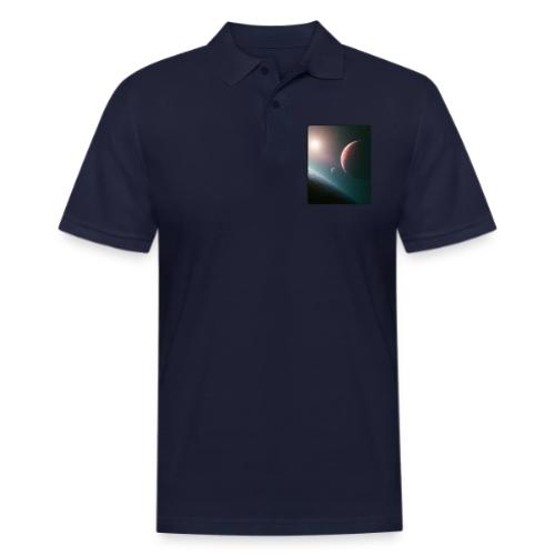 Deep Space Planet Horizon Art - Men's Pique Polo Shirt