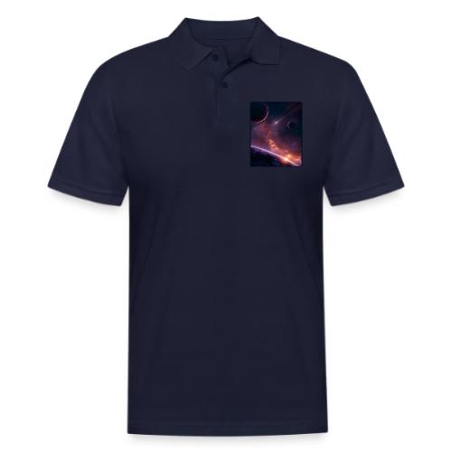 Cosmic Sunset Nebula Space Art - Men's Pique Polo Shirt