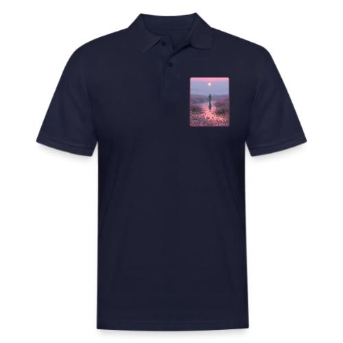 Ethereal Sunset Flower Field Art - Men's Pique Polo Shirt