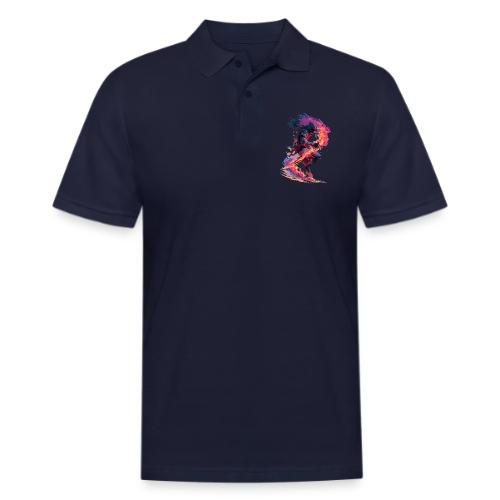Flaming Ninja Warrior Fantasy Design - Men's Pique Polo Shirt