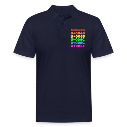 Hello, in unicode - Men's Pique Polo Shirt