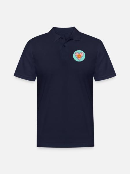 Gold Heart - Men's Pique Polo Shirt - midnight navy