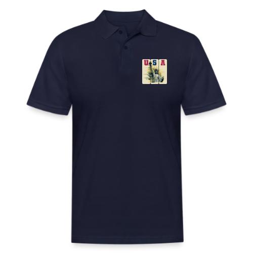 Art illustration of the Statue of Liberty - Men's Pique Polo Shirt