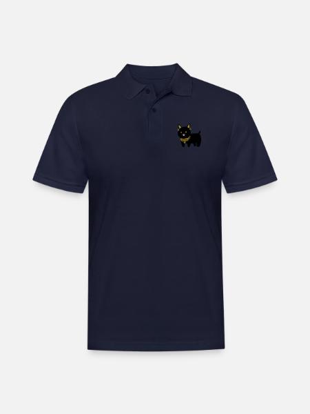 The Guardian Cat - Men's Pique Polo Shirt - midnight navy