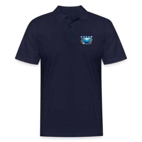 Ocean: Neon Reef Glow - Men's Pique Polo Shirt