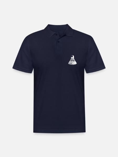 Badminton Ball Tattoo Style - Men's Pique Polo Shirt - midnight navy