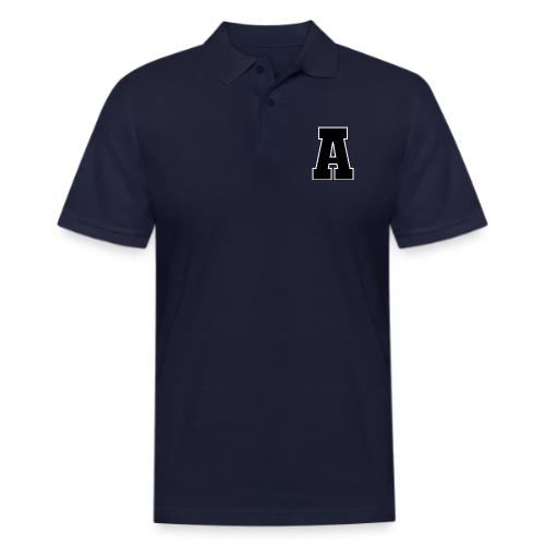 Varsity Letter A Athletic Monogram Design - Men's Pique Polo Shirt