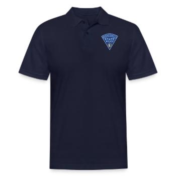 Massachusetts State Police Patch - Men's Pique Polo Shirt - midnight navy - Front