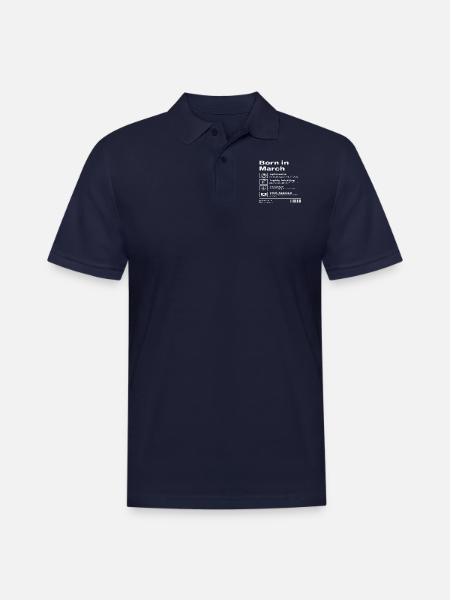 Born in March - Men's Pique Polo Shirt - midnight navy