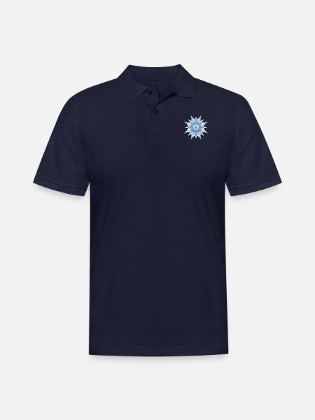 Ice Crystal - Men's Pique Polo Shirt - midnight navy