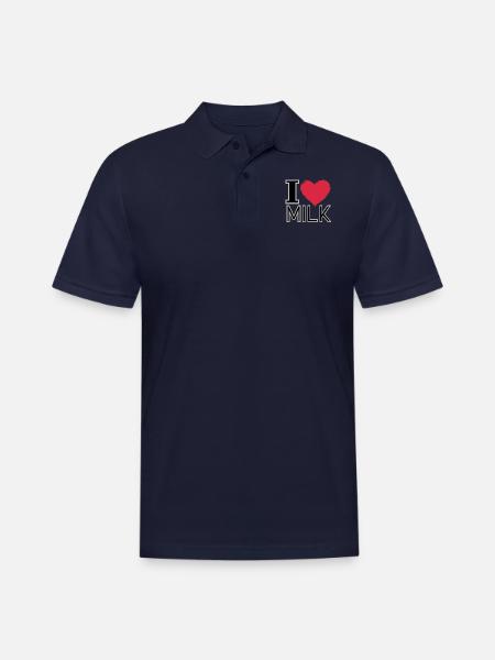 I Love Milk - Men's Pique Polo Shirt - midnight navy
