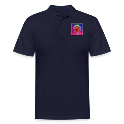 Vibrant Strawberry Neon Sign - Men's Pique Polo Shirt