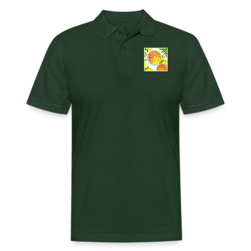 Orange Slice: Citrus Art - Men's Pique Polo Shirt