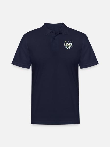 Level Up - Men's Pique Polo Shirt - midnight navy