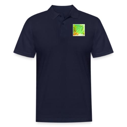 Vibrant Orange Green Still Life Design - Men's Pique Polo Shirt