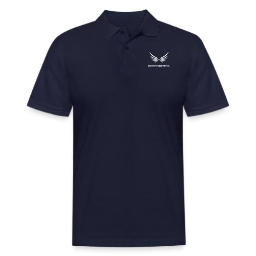 white logo transparent background - Men's Pique Polo Shirt