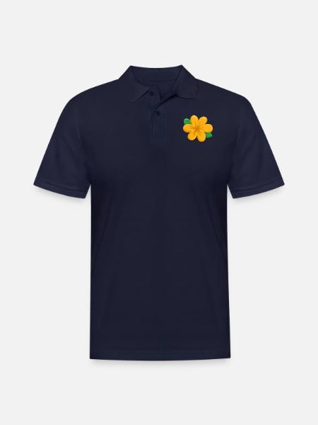 flower 1 1 - Men's Pique Polo Shirt - midnight navy