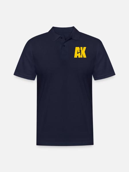 AK47 YELLOW - Men's Pique Polo Shirt - midnight navy