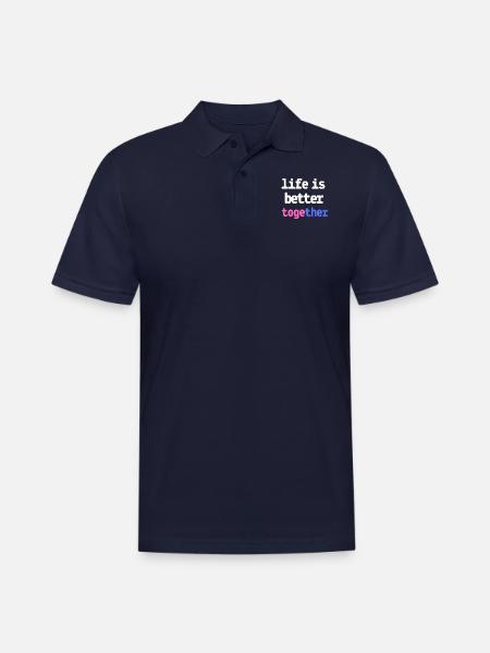 life is better together - Men's Pique Polo Shirt - midnight navy