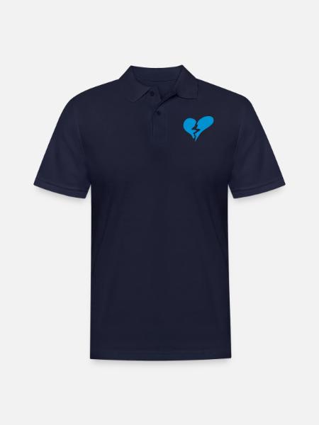 Broken heart - Men's Pique Polo Shirt - midnight navy