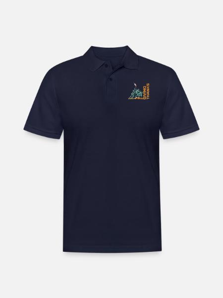 Giving Thanks - Men's Pique Polo Shirt - midnight navy