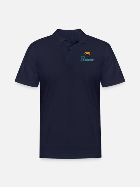 Hidden message - Men's Pique Polo Shirt - midnight navy