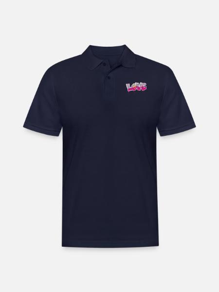 Love basic bubble - Men's Pique Polo Shirt - midnight navy