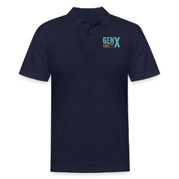 Gen x raised on hose water and neglect - Men's Pique Polo Shirt - midnight navy - Front