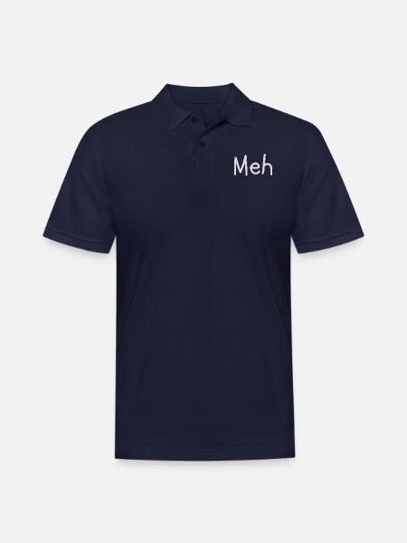 Meh dark funny - Men's Pique Polo Shirt - midnight navy