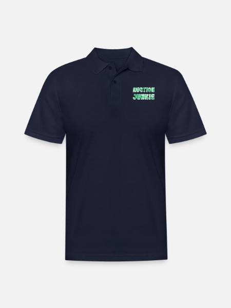 Auction Junkie green camo - Men's Pique Polo Shirt - midnight navy