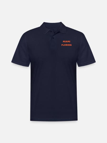 Miami Florida - Men's Pique Polo Shirt - midnight navy