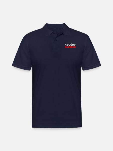 Code Blooded Funny Programming Computer - Men's Pique Polo Shirt - midnight navy