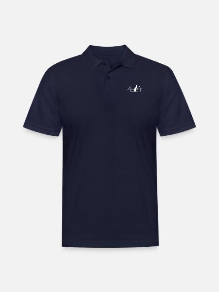 Kangaroo Heartbeat - Men's Pique Polo Shirt - midnight navy