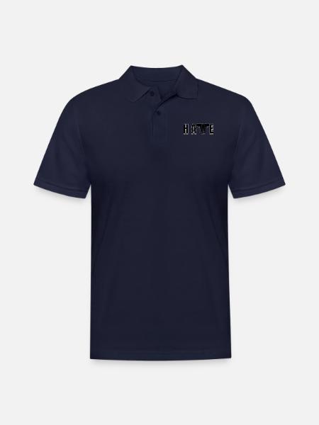 HATE GUNS - Men's Pique Polo Shirt - midnight navy