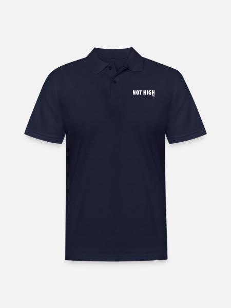 Not High Yet - Men's Pique Polo Shirt - midnight navy