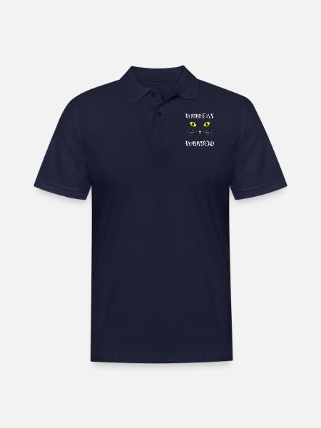 Purrfect Purrson, Cat Face - Men's Pique Polo Shirt - midnight navy