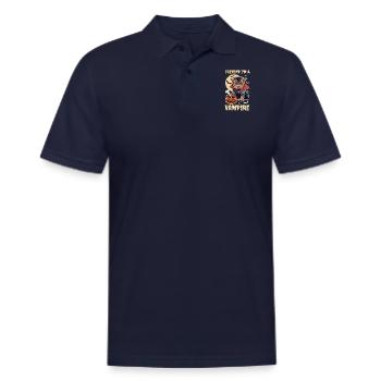 Pretend Im A Vampire Funny Vampire Gift - Men's Pique Polo Shirt - midnight navy - Front