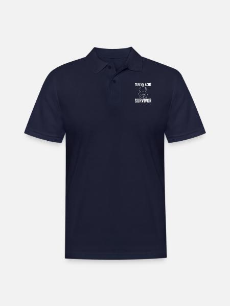 Tummy Ache Survivor - Men's Pique Polo Shirt - midnight navy