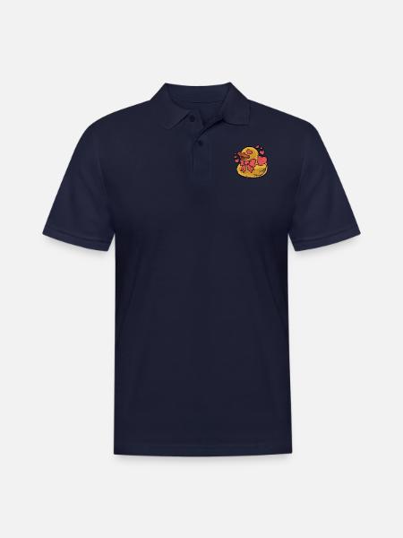 RUBBER DUCKY IN LOVE - Men's Pique Polo Shirt - midnight navy