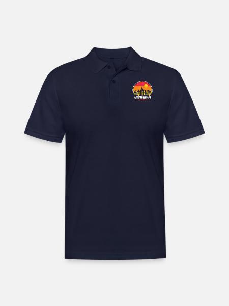 Amsterdam - Men's Pique Polo Shirt - midnight navy