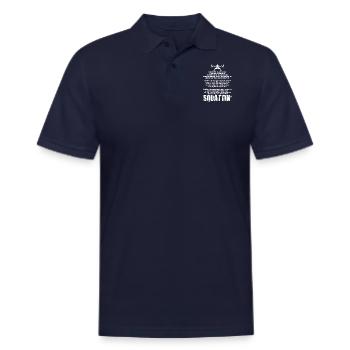 Squat Poem - Men's Pique Polo Shirt - midnight navy - Front