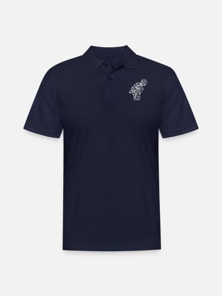 Hand With Microphone Electrics Illustration - Men's Pique Polo Shirt - midnight navy