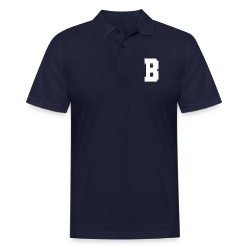 White Letter B – Varsity Alphabet Monogram - Men's Pique Polo Shirt