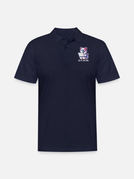 Prompt Engineer Ask Me Anything - Men's Pique Polo Shirt - midnight navy