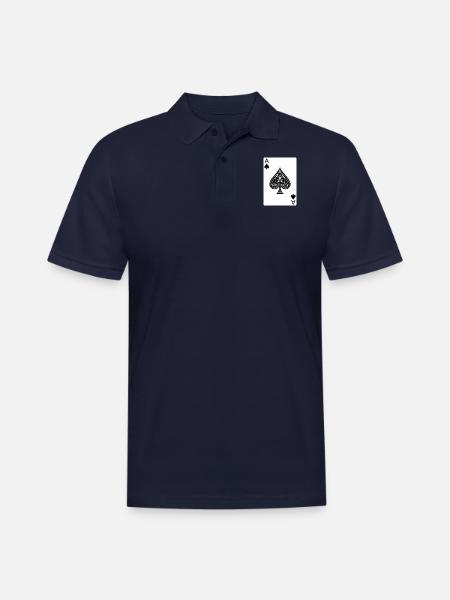 The Ace of Spades - Men's Pique Polo Shirt - midnight navy