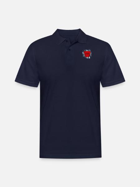 Red Dog Beer - Men's Pique Polo Shirt - midnight navy