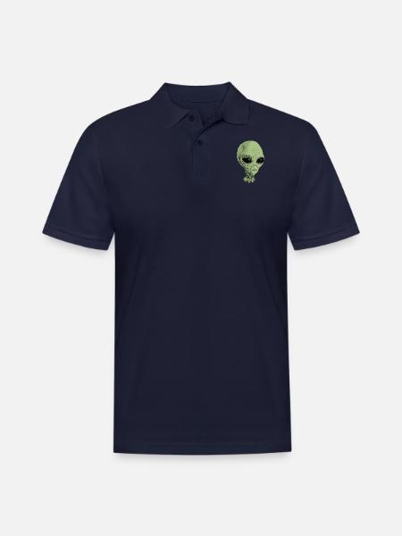 Alien Tattoo - Men's Pique Polo Shirt - midnight navy